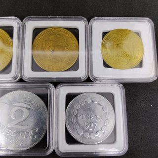🇪🇦 7 MONEDAS ANTIGUAS ESPAÑOLAS REPRODUCCIONES