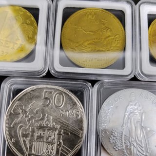 🇪🇦 7 MONEDAS ANTIGUAS ESPAÑOLAS REPRODUCCIONES