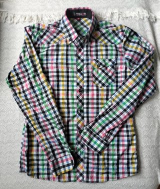 Camisa cuadros multicolor Yellow Talla M