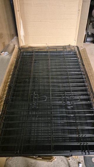 Jaula Perros Plegable 90cm 2 Puertas Bandeja Negra