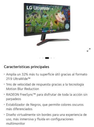 Monitor LG UltraWide 29 pulgadas