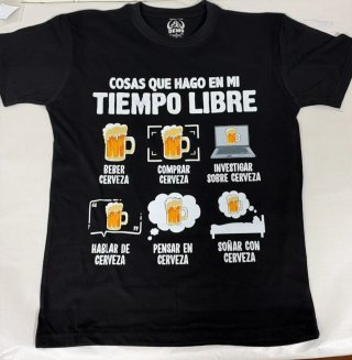 Camiseta "Tiempo libre", cerveza, talla L