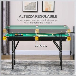 Tavolo da Biliardo ad Altezza Regolabile con Acces