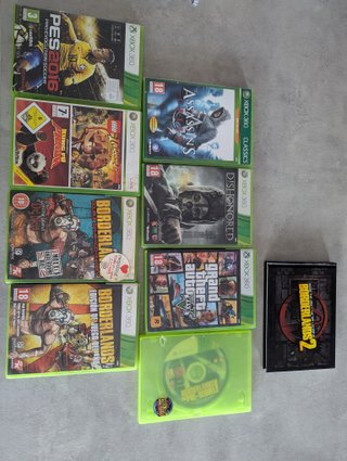 Lote 8 juegos Xbox 360 GTA V Borderlands + libro