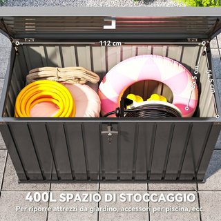 Baúl de Exterior de 400L en Acero