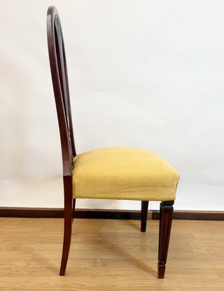 Lote 4 Sillas Madera Tapizadas Amarillo