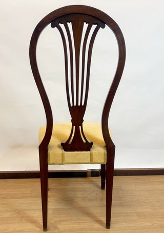 Lote 4 Sillas Madera Tapizadas Amarillo