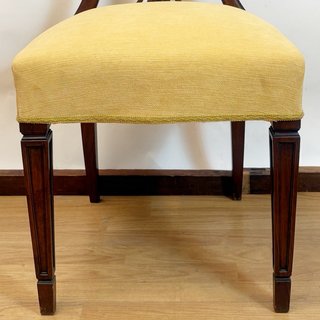 Lote 4 Sillas Madera Tapizadas Amarillo