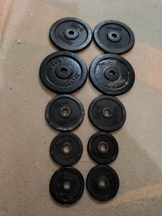 Discos de pesas Domyos 5kg, 2kg, 1kg