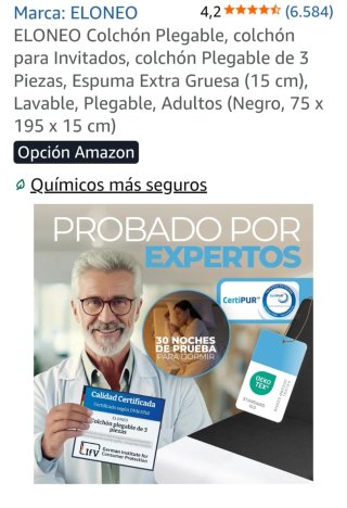Colchón Plegable Negro(15 cm grosor y muy cómodo)