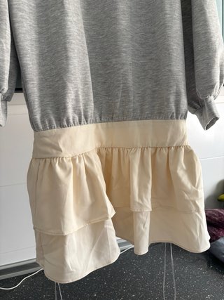 Vestido Zara Gris y Beige Talla S