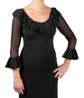Camisa flamenca con volantes y transparencias