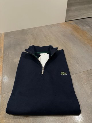 Sweatshirt Lacoste azul com fecho