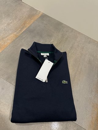 Sweatshirt Lacoste azul com fecho