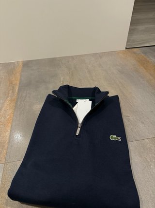 Sweatshirt Lacoste azul com fecho