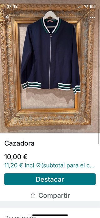 Cazadora Azul Marino Talla L/XL