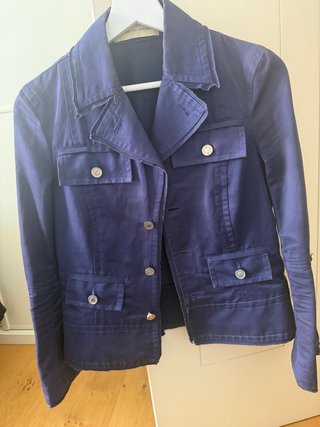 Americana de algodón azul