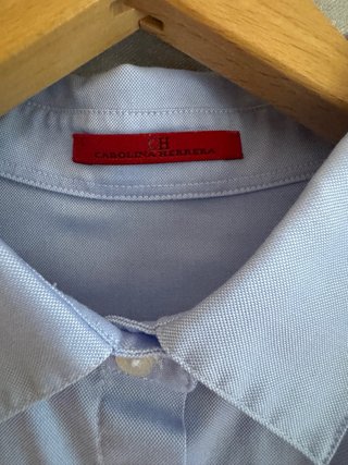 Blusa Carolina Herrera Oxford Azul Talla L