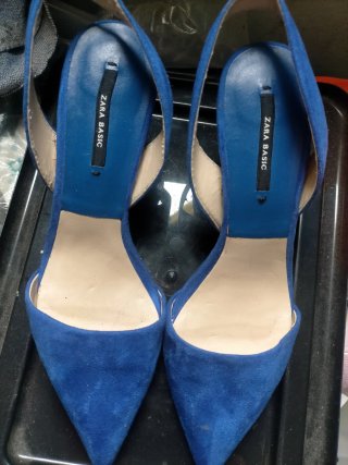 Zapatos de tacón Zara Basic azules