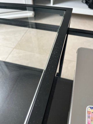 Mesa de centro cristal y metal Ikea