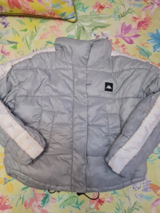 Anorak Kappa mujer gris y rosa