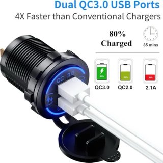 Cargador Doble USB Coche QC 3.0