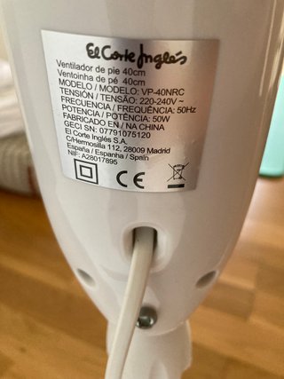 Ventilador de pie El Corte Inglés