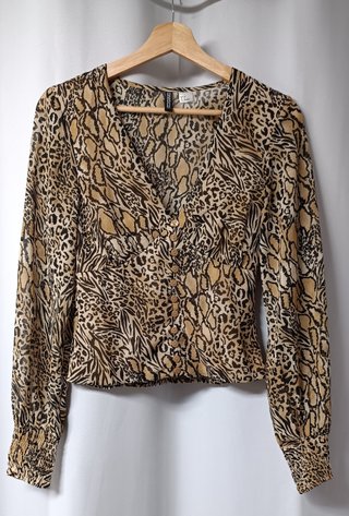 Camisa H&M Estampado Animal Talla 34