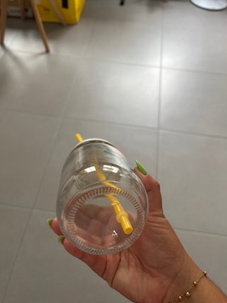 Bote de cristal para smoothie con pajita
