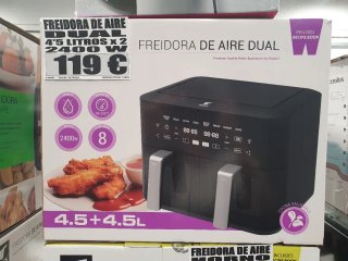 Freidora de Aire Dual Thulos 2400W 9L