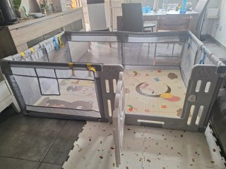 Parque Infantil para Bebé 120x180 cm oso gris