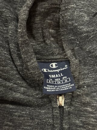Sudadera CHAMPION gris S con capucha y cremallera