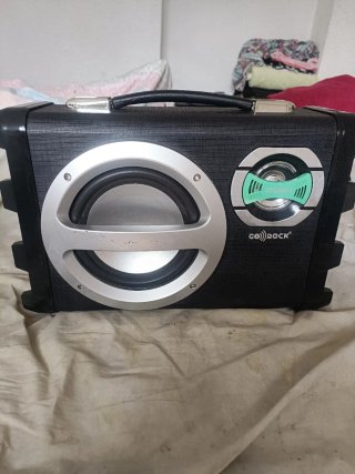 Altavoz GO) ROCK Potente Negro/Plateado