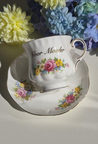 Taza y platillo porcelana inglesa Voor Moeder