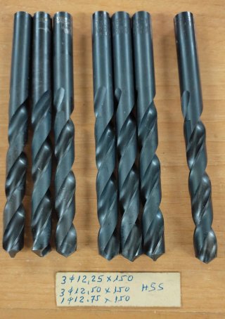 Brocas HSS 12.25, 12.50, 12.75 x 150mm