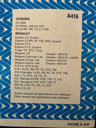 Filtro de aire Purflux A416