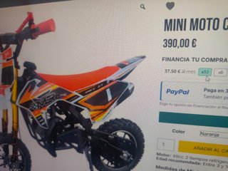 Minimoto Gasolina 49cc MR Racing SACE GT