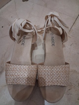 Sandalias Inside Beige Talla 37 UN SOLO USO !!!!!!