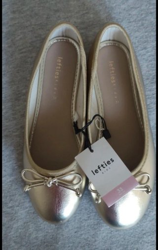 Manoletinas doradas Lefties talla 33