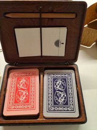 Scatola carte da gioco in radica