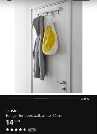 2 Percheros de puerta Ikea Tjusig