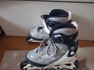 Patines Oxelo grises y rosas T. 35-38