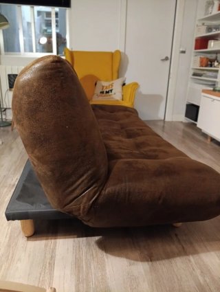 Sofá cama marrón