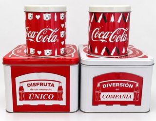 Lote 4 Scatole di Lattine Metalliche Coca-Cola