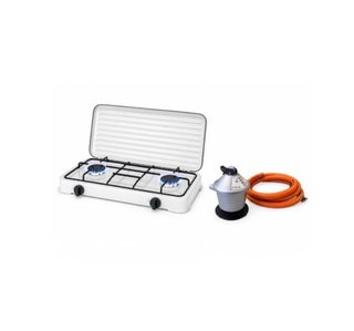 Cocina de Gas Portátil 2 Fuegos + Kit butano