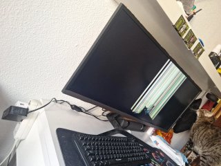 Monitor con pantalla dañada