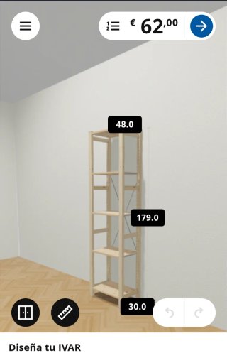 Estantería Ivar Madera 48x30x179 cm