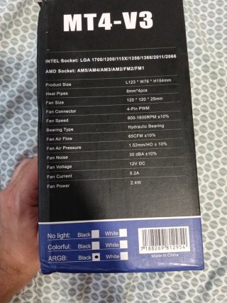 Ventilador CPU Snowman MT4-V3