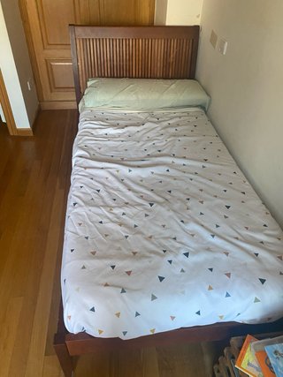 Cama individual madera cerezo 90cm