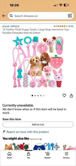 Juguetes para perros, 15 unidades